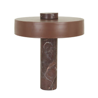 GlobeWest Elio Revolve Table Lamp - Maroon Marble - Burgundy