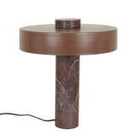GlobeWest Elio Revolve Table Lamp - Maroon Marble - Burgundy