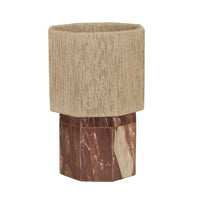 GlobeWest Elio Thread Table Lamp - Maroon Marble - Natural Jute