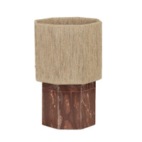 GlobeWest Elio Thread Table Lamp - Maroon Marble - Natural Jute