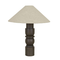 GlobeWest Elio Zemi Table Lamp - Umber - Linen