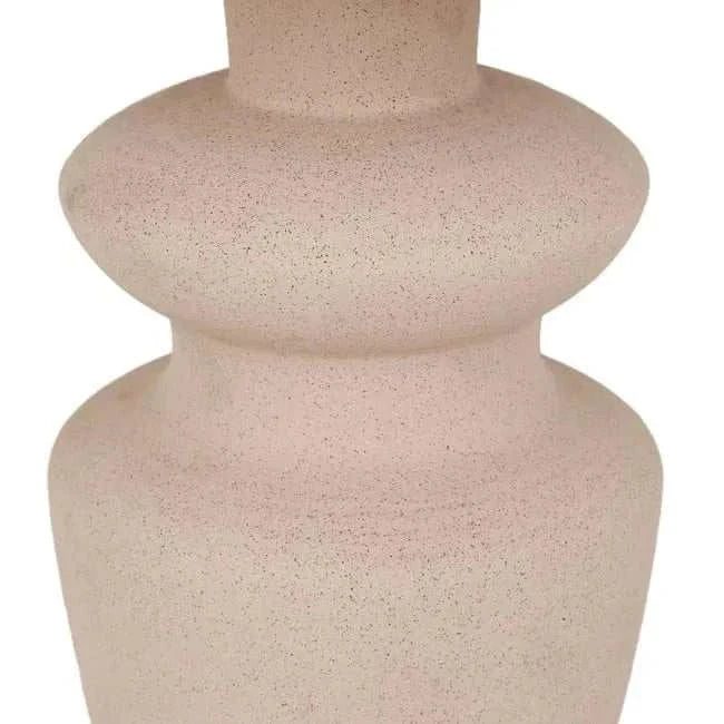 GlobeWest Lorne Bronte table lamp with oatmeal fabric shade and mocha brown ceramic base