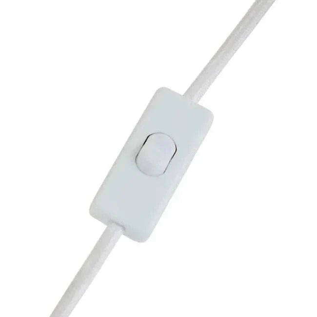 White fabric cord with inline switch for GlobeWest Lorne Bronte table lamp