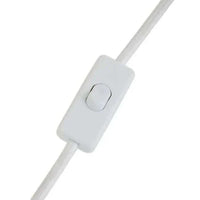 White fabric cord with inline switch for GlobeWest Lorne Bronte Table Lamp