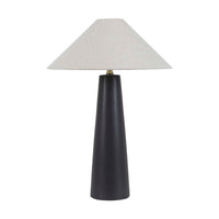 GlobeWest Lorne Canopy Table Lamp - Matt Black/Oatmeal