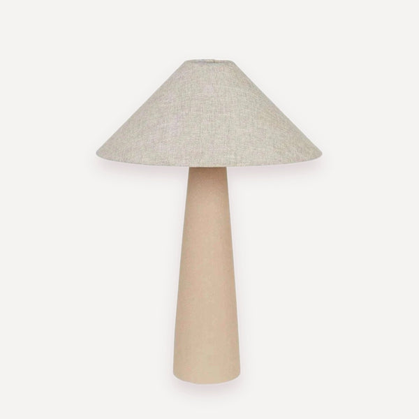 GlobeWest Lorne Canopy Table Lamp, Matt Sand & Oatmeal | Norsu Interiors