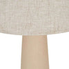 Globe West Lorne Canopy Lamp with textured sand metal base and oatmeal cotton linen shade, modern minimalist design.