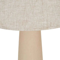 Globe West Lorne Canopy Lamp with textured sand metal base and oatmeal cotton linen shade, modern minimalist design.