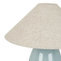 Globe West Lamps GlobeWest Lorne Pebble Table Lamp - Powder Blue/Oatmeal