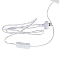 White plastic cord with cordline switch and plug for GlobeWest Lorne Pebble Table Lamp