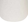 Close-up of the GlobeWest Lorne Pebble Table Lamp base with white sand matte ceramic finish and subtle speckled texture