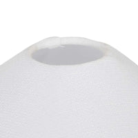 Close-up of GlobeWest Lorne Pebble Table Lamp white sand cotton linen shade top detail