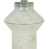GlobeWest Lorne Post Table Lamp with light grey ceramic base and ivory fabric shade