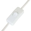 Inline white plastic cordline switch for GlobeWest Lorne Post Table Lamp light grey ivory model