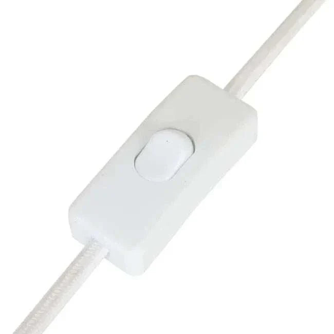 Inline white plastic cordline switch for GlobeWest Lorne Post Table Lamp light grey ivory model