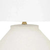 GlobeWest Lorne Roan Table Lamp with white sand ceramic base and ivory cotton linen shade