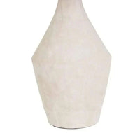 GlobeWest Lorne Shore Table Lamp with sandy chalk ceramic base and ivory cotton/linen drum shade