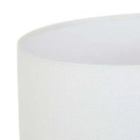 GlobeWest Lorne Shore Table Lamp with sandy chalk ceramic base and ivory cotton-linen drum shade.