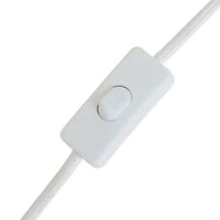 White fabric cord with inline switch for GlobeWest Lorne Shore Table Lamp