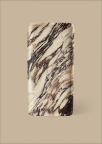 Linea Rectangle Marble Tray in Calacatta Viola marble with violet veins and minimalist design