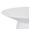Globe West Livorno round white side table with sturdy fibrestone and resin construction for indoor and outdoor use