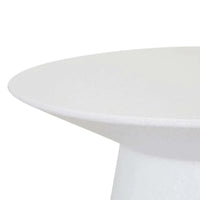 Globe West Livorno round white side table with sturdy fibrestone and resin construction for indoor and outdoor use