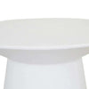 Globe West Livorno white round side table with fibrestone and solid resin, suitable for indoor and outdoor use