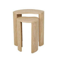 Globe West Side Tables GlobeWest Oberon Curve Set of 2 Side Table - Natural Ash