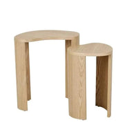 Globe West Side Tables GlobeWest Oberon Curve Set of 2 Side Table - Natural Ash