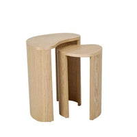 Globe West Side Tables GlobeWest Oberon Curve Set of 2 Side Table - Natural Ash