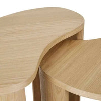 Globe West Side Tables GlobeWest Oberon Curve Set of 2 Side Table - Natural Ash