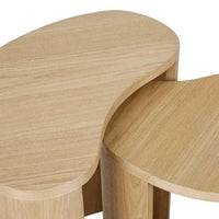 Globe West Side Tables GlobeWest Oberon Curve Set of 2 Side Table - Natural Ash