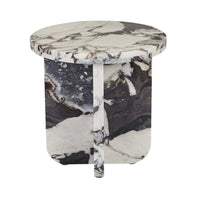 GlobeWest Amara Curve Side Table - Matt Ocean Marble
