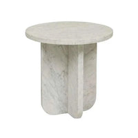 Globe West Side Tables Amara Curve Side Table - Matt White Marble