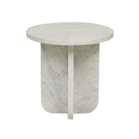 Globe West Side Tables Amara Curve Side Table - Matt White Marble