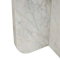Globe West Side Tables Amara Curve Side Table - Matt White Marble