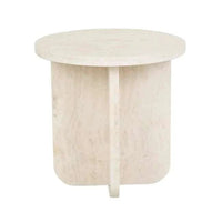 Globe West Side Tables GlobeWest Amara Curve Side Table - Natural Travertine