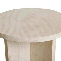 Globe West Side Tables GlobeWest Amara Curve Side Table - Natural Travertine