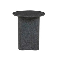 Black speckle Artie Outdoor Wave Side Table with wave design made from durable fibrestone