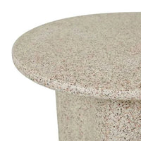 Artie Outdoor Wave Side Table in warm sand fibrestone with smooth rounded edges for outdoor use