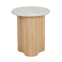 GlobeWest Artie Wave Ripple Side Table - Natural Ash