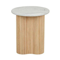 Globe West Side Tables Globe West Artie Wave Ripple Side Table, Natural Ash