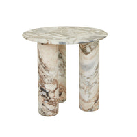 GlobeWest Atlas Orbit Side Table - Natural Ocean Marble