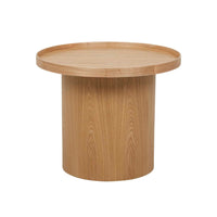 GlobeWest Classique Pedestal Side Table - Natural Ash
