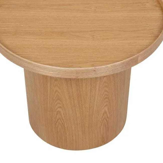 Globe West Side Table Globe West Classique Pedestal Side Table, Natural Ash