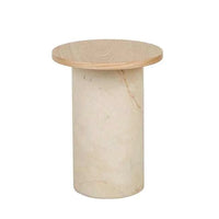 Globe West Side Tables Pablo Marble Side Table - Natural Ash / Natural Brown Vein Marble