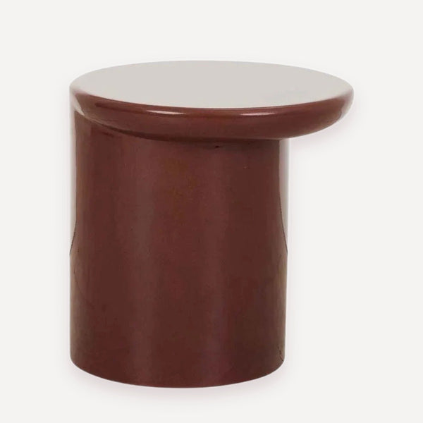 Petra Sphere Side Table - Burgundy Glaze