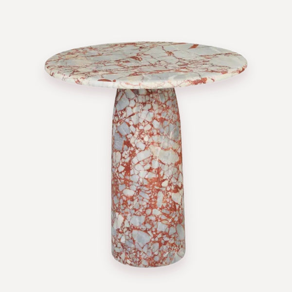 GlobeWest Puddle Side Table - Russet Dapple Marble