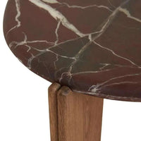 Globe West Side Tables GlobeWest Ray Marble Side Table - Matt Rouge Marble - Smoked Ash