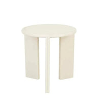 Globe West Side Tables GlobeWest Ray Marble Side Table - Natural Travertine - Shell